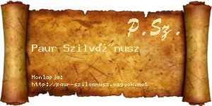 Paur Szilvánusz névjegykártya